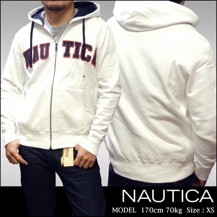 NAUTICA ノーティカ メンズ パーカー ロゴ フーディー ホワイト 19 ノーチカ 正規 商品 ジップパーカー アメカジ スポーツ