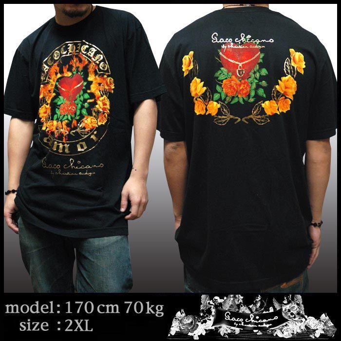 Paco Chicano パコ チカーノ メンズ 半袖 Tシャツ AMOR ブラック セレブ 正規 ブランド Ed Hardy エドハーディー クリスチャンオードジェー SMET スメット｜crs