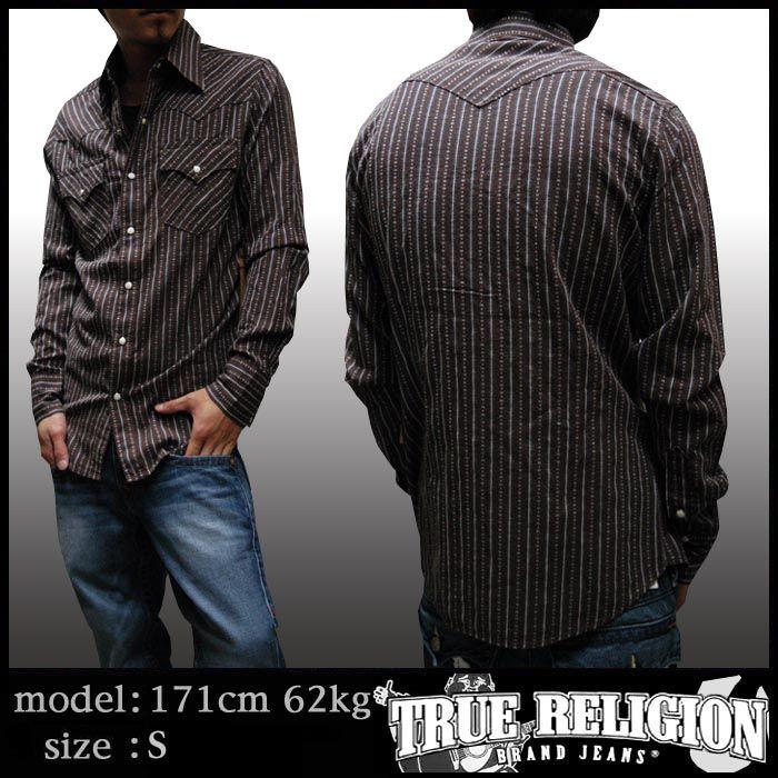 TRUE RELIGION トゥルーレリジョン メンズ コットン ウェスタン 長袖 
