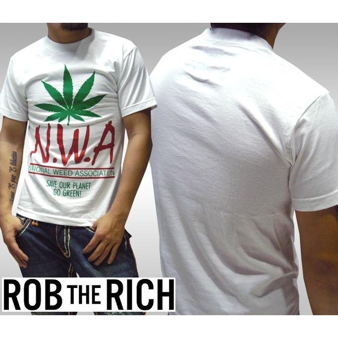 ROB THE RICH メンズ 半袖 Tシャツ N.W.A ホワイト ストリート 