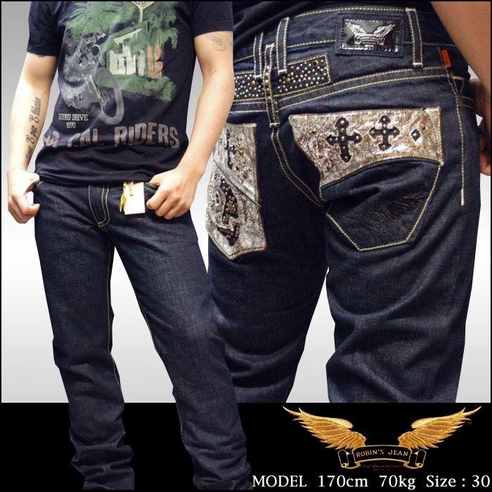 ROBIN'S JEAN ロビンズジーン メンズ デニム LEATHER POCKET ROBIN'S JEAN ロビンズジーン メンズ デニム LEATHER POCKET