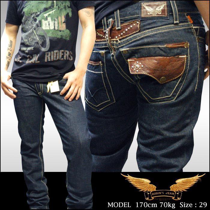 ROBIN´S JEAN ロビンズジーン メンズ デニム TABACCO LEATHER FLAP RAW 