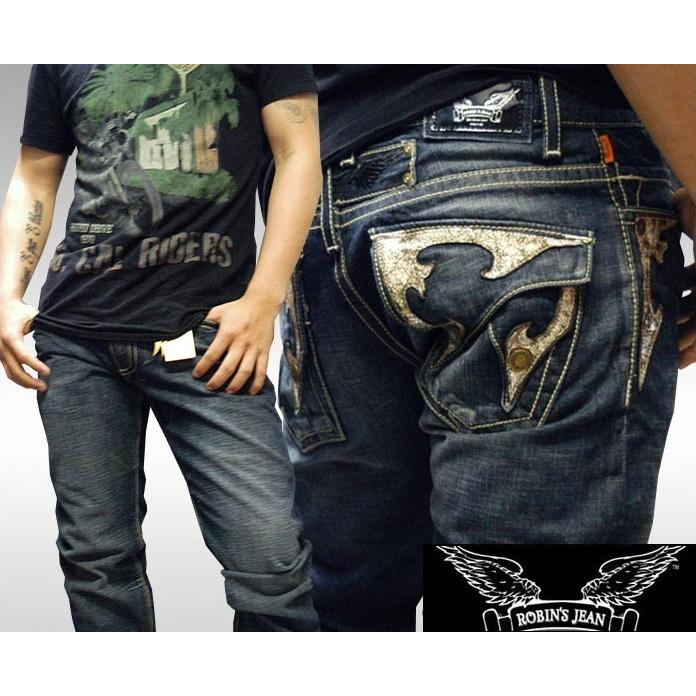 ロビンズジーン メンズ デニム ストレート パンツ ROBIN'S JEAN DOUBLE FLAP ARABESQUE DARK 186