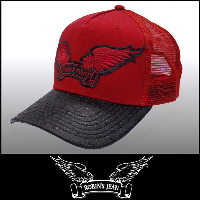 ROBIN'S JEAN ロビンズジーン ウィング ロゴ キャップ レッド ブラック サファリ掲載 ブランド c08