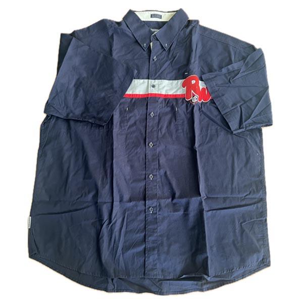 ROCAWEAR（ロカウェア） メンズ 半袖 シャツ ネイビー ボタンシャツ
