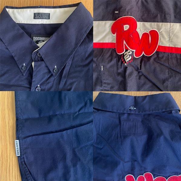 ROCAWEAR（ロカウェア） メンズ 半袖 シャツ ネイビー ボタンシャツ