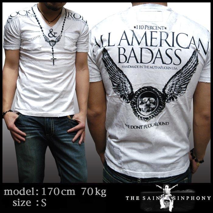 THE SAINTS SINPHONY セインツシンフォニー Vネック Tシャツ メンズ 