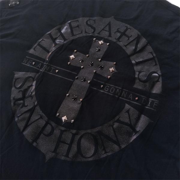 THE SAINTS SINPHONY スタッズジャケット ブラック THE SAINTS SINPHONY セインツシンフォニー メンズ Tシャツ V