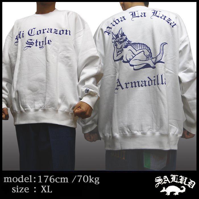 Salud サルー Armadilla トレーナー ホワイト ブルー St 7701 チカーノ ファッション ローライダー スタイル 山崎廣明 ギャング Hiphop ヒップホップ Salud Armadilla Sweat Wh Bl セレクトショップ クルーズ世田谷 通販 Yahoo ショッピング
