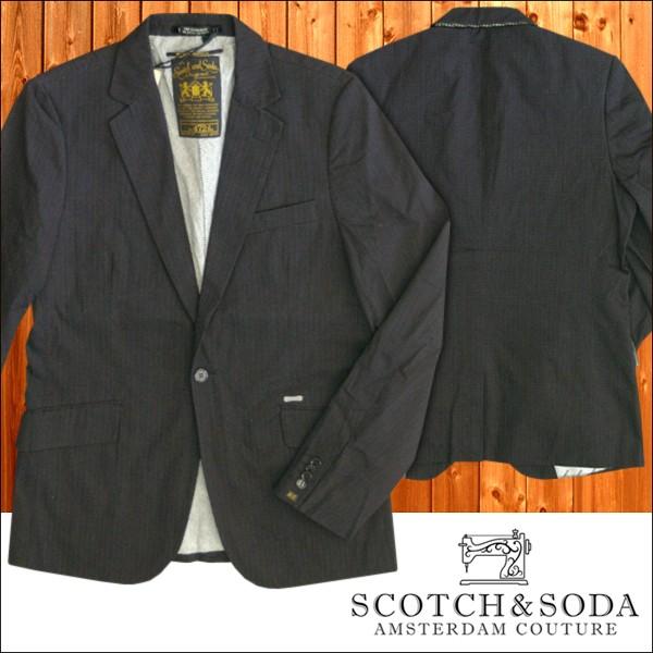 スコッチ&ソーダ スコッチアンドソーダ scotch&soda メンズ 1つボタン シングル テーラードジャケット ピンドット ブラック