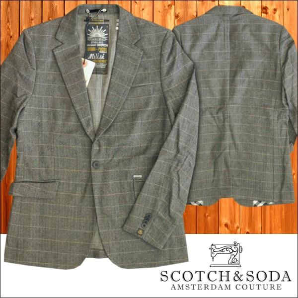 スコッチ&ソーダ スコッチアンドソーダ scotch&soda メンズ 1つボタン シングル ツイード テーラードジャケット ヘリンボーン