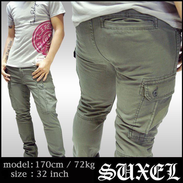激安の通販 Suxel サクエル メンズ スリム スキニー カーゴ パンツ オリーブ カーゴパンツ ヴィンテージ アメカジ インポート カジュアル 値下 値下げ Www Superavila Com