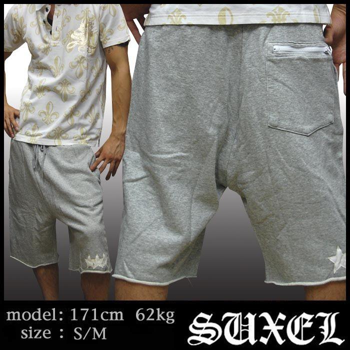 SUXEL サクエル メンズ ハーフパンツ スター グレー スウェット