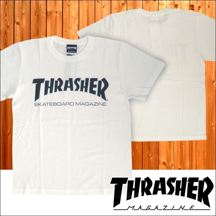 THRASHER スカルロゴ Tシャツ ホワイト XL THRASHER（スラッシャー） メンズ Tシャツ MAG LOGO ホワイト