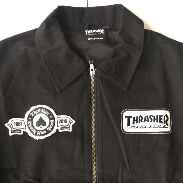 THRASHER（スラッシャー） メンズ コットン 長袖 ジャケット ブラック
