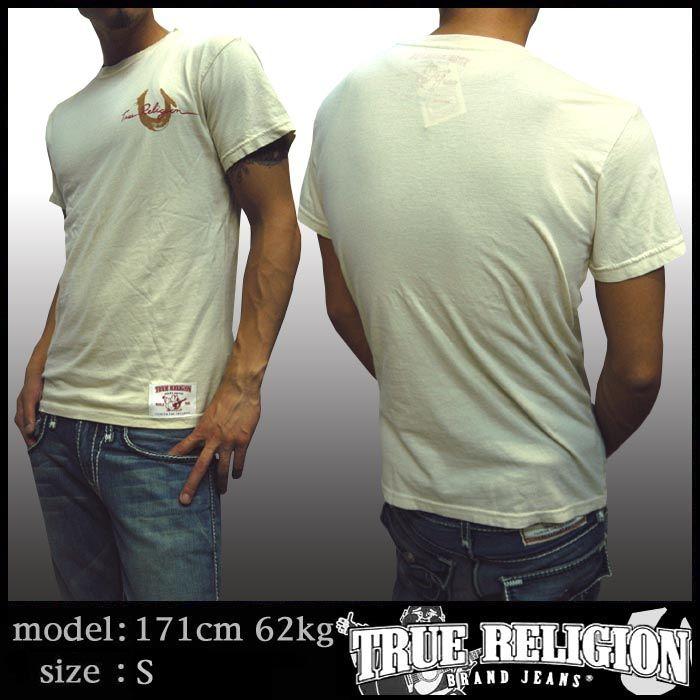 TRUE RELIGION トゥルーレリジョン メンズ Tシャツ ブランド ロゴ ベージュ 1 半袖 シャツ サファリ 掲載 ブランド