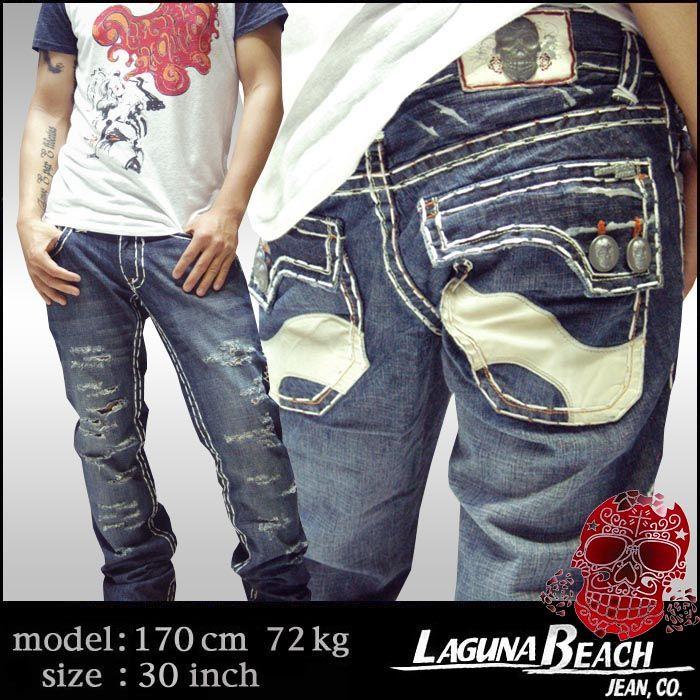 【訳あり】【アウトレット】  LAGUNA BEACH メンズ デニム ストレート MONARCH BAY ダブル ホワイト ラグナビーチ ジーンズ トゥルーレリジョン 好きに | 