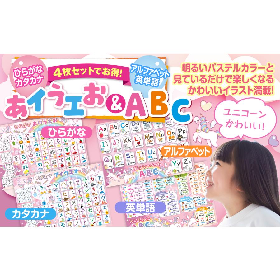 お風呂の学校 ひらがな＆カタカナ＆アルファベット ユニコーン お風呂
