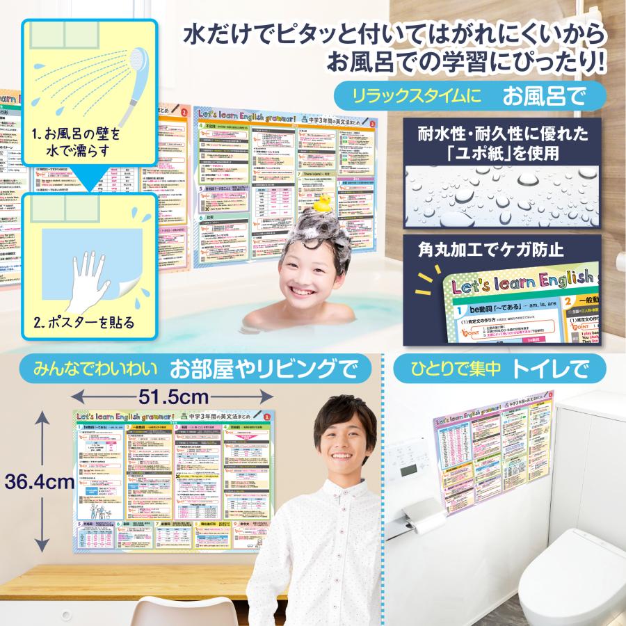 商談中 中学3年間の英文法まとめ ポスター 3枚セット 楽天市場】お風呂の学校 新 中学3年間の英文法まとめ お風呂ポスター 4