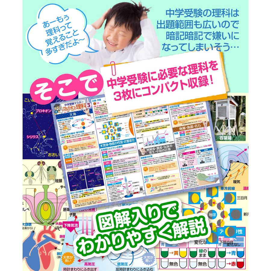お風呂の学校 中学受験マスター理科 お風呂ポスター 3枚セット 日本製 B3サイズ 学習 知育 防水 |  | 02
