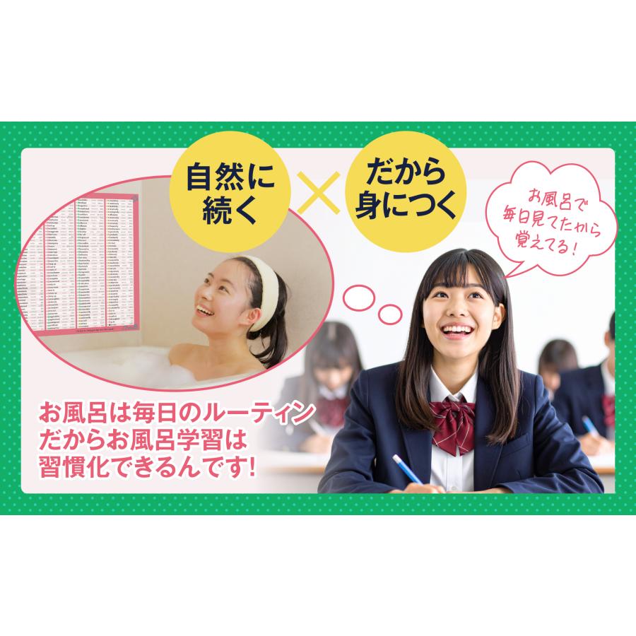 お風呂の学校 英検2級の英単語まとめ お風呂ポスター 4枚セット 音声