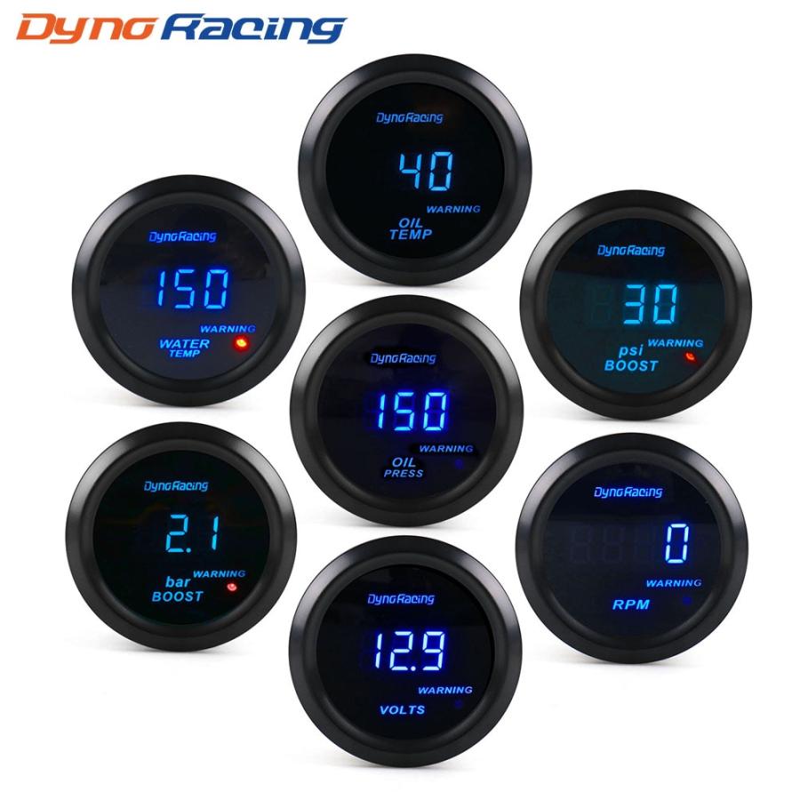 DYNORACING 2" 52MM 車のデジタル ターボ ブースト ゲージ PSI BAR 水温油温油圧ゲージ電圧計タコメーター RPM