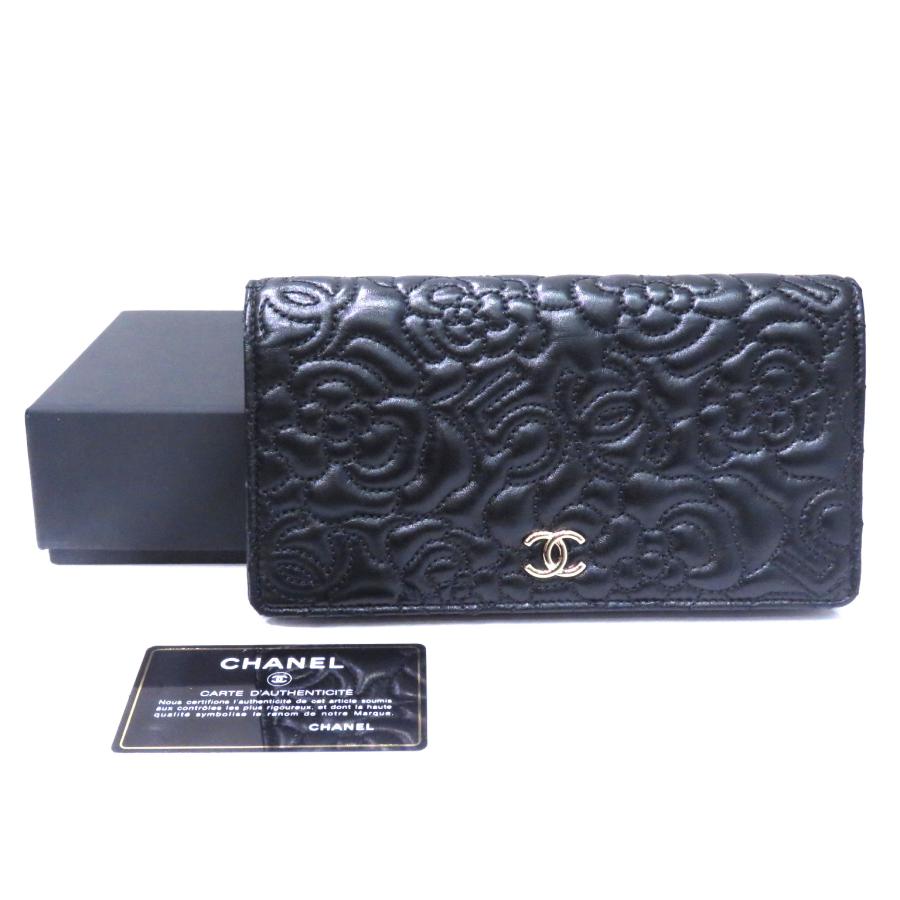 CHANEL (シャネル) カメリアNo5長財布 A70619 ブラック