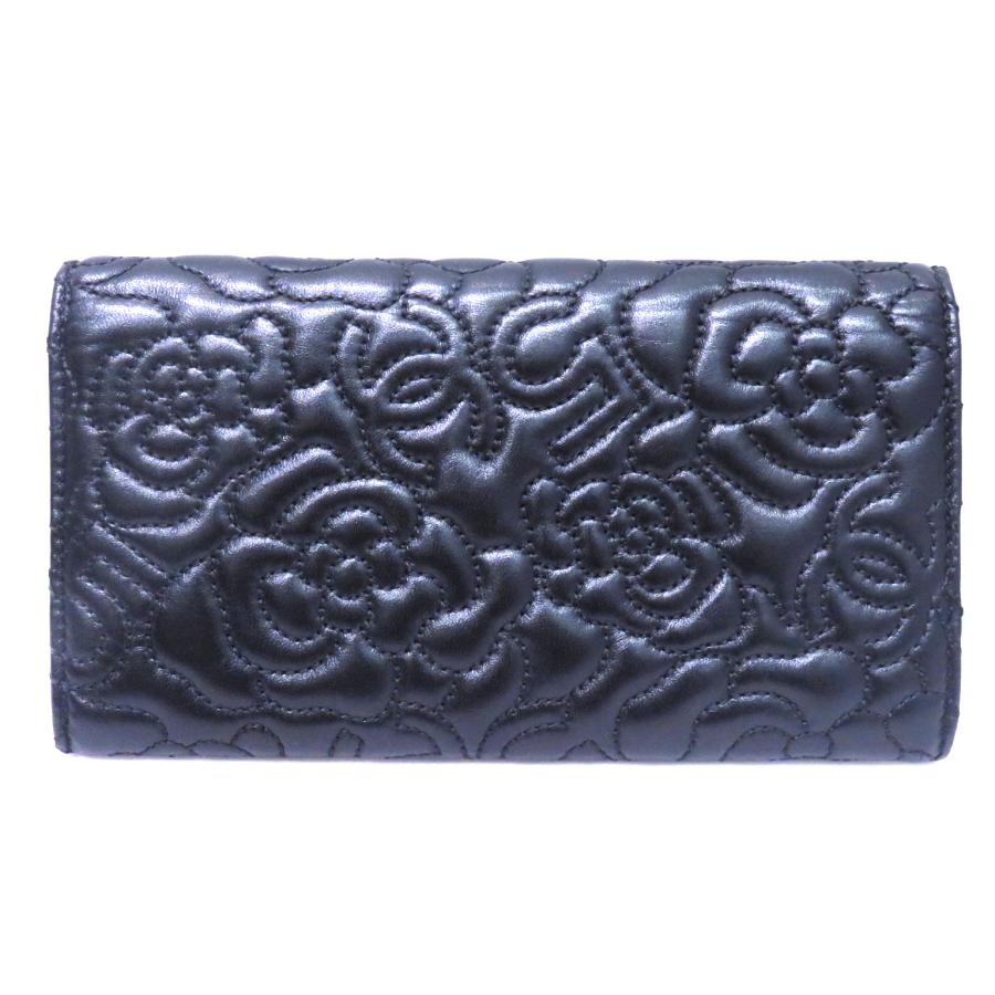 CHANEL (シャネル) カメリアNo5長財布 A70619 ブラック