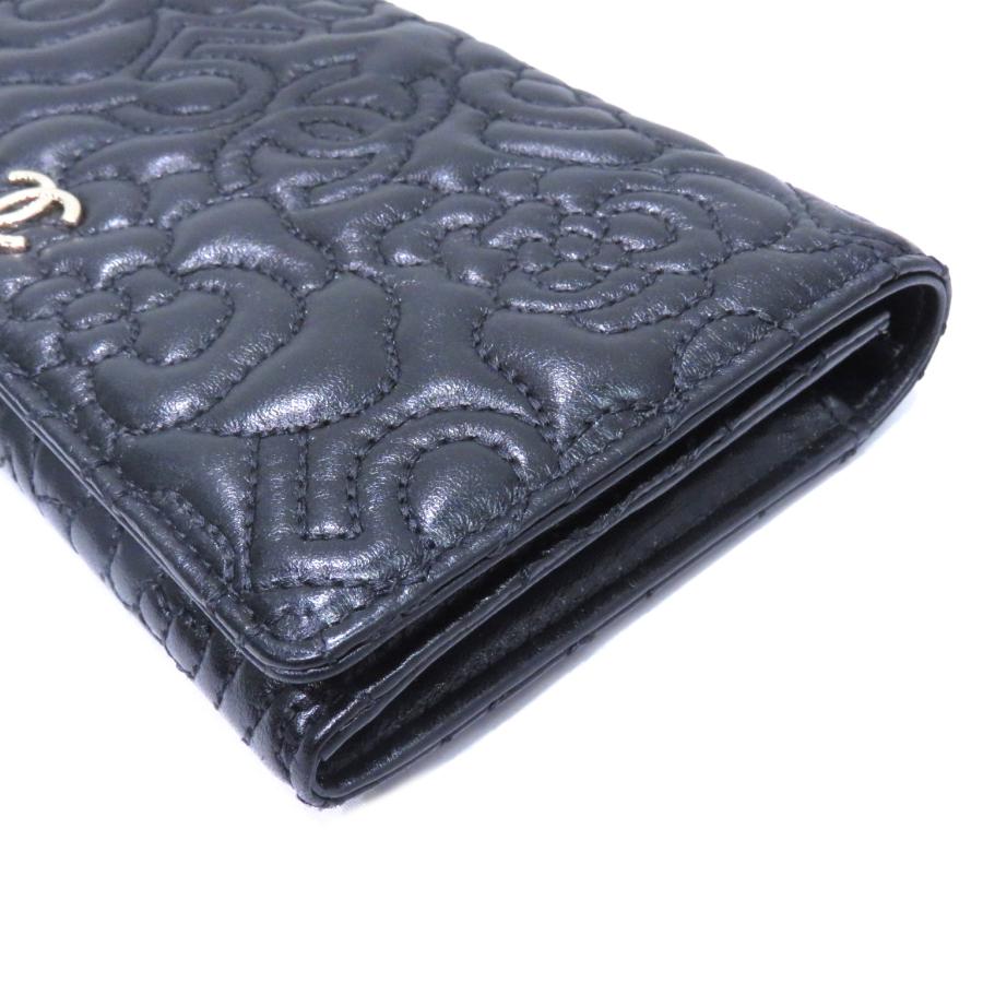 美品 CHANEL シャネル カメリア ラムスキン NO.5長財布 ブラック CHANEL （新品・未使用品）シャネル カメリア CC NO.5 アイコン