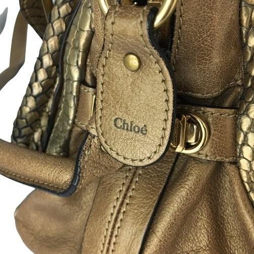 クロエ Chloe パラティ ハンドバッグ ゴールド金具 ショルダー2way Chloe (クロエ) パラティ 2WAY ハンドバッグ ゴールド パイソン