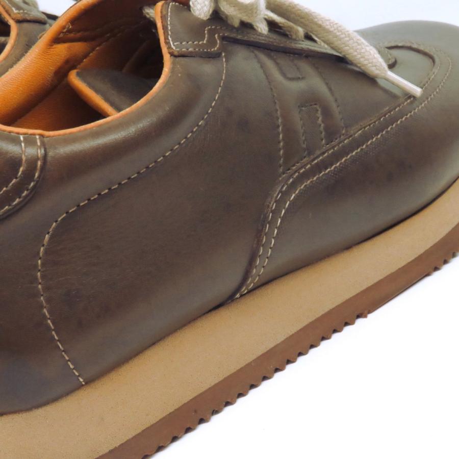 HERMES クイック(エルメス) スニーカー 38 ブラウン レザー