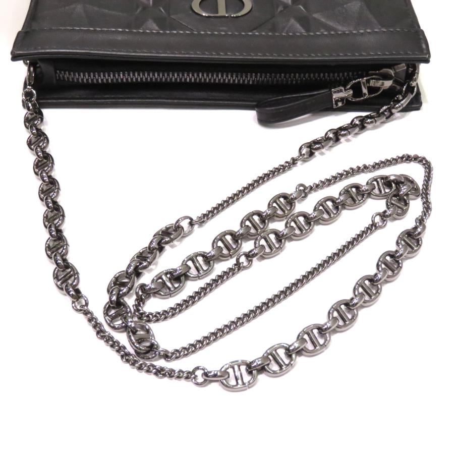 Dior(ディオール) DIOR CARO ジップポーチ S5106BNEM ブラック Dior(ディオール) DIOR CARO ジップポーチ S5106BNEM ブラック