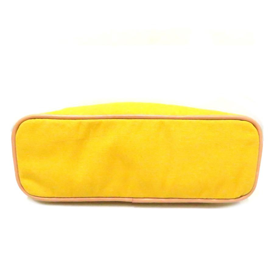 大人気HERMES (エルメス) ボリードポーチMM イエロー系 キャンバス