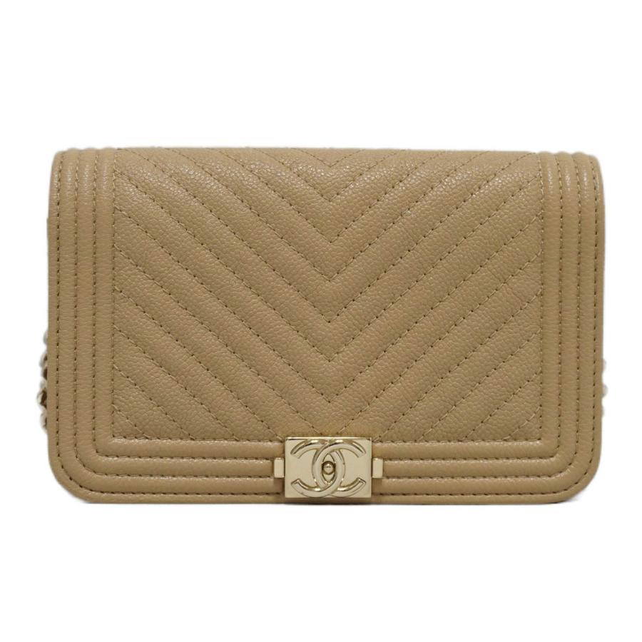 CHANEL (シャネル) ボーイシャネル Vステッチ チェーンウォレット  