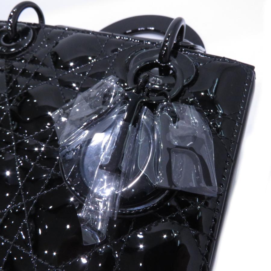 ディオール　エナメル　黒 Dior クリスチャン ディオール レディディオール バッグ