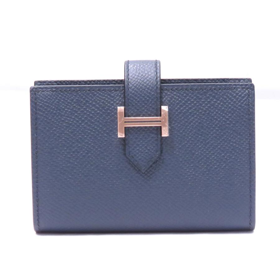 エルメス　HERMES　ベアンミニ　コンパクト　財布　ブルー　美品 楽天市場】【中古】HERMES エルメス ベアンミニ ブルーフリーダ