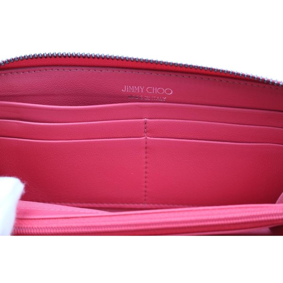 JIMMY CHOO (ジミーチュウ) スタッズ長財布 FILIPA 長財布 ピンク系 牛革(カーフ) ランクＢ｜cruru｜05