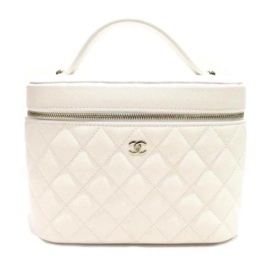 CHANEL (シャネル) バニティバッグ ホワイト キャビア