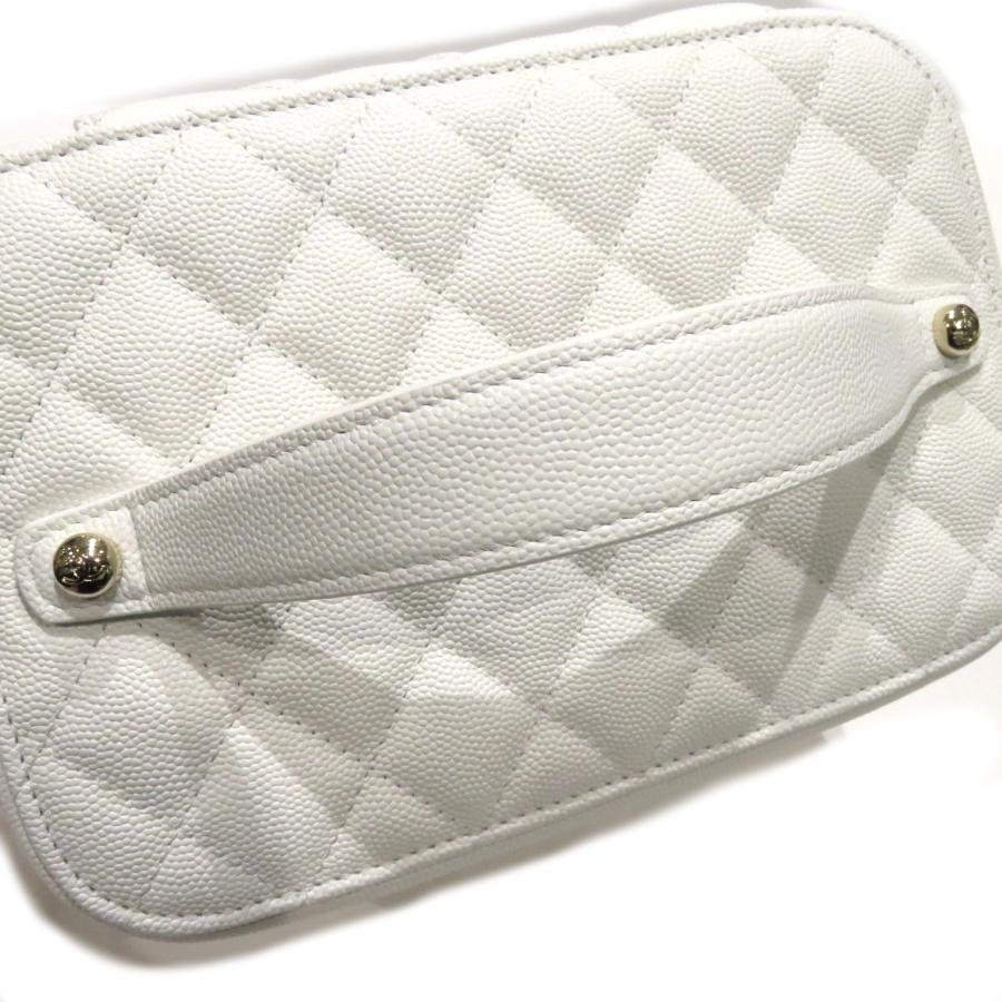 CHANEL (シャネル) バニティバッグ ホワイト キャビア