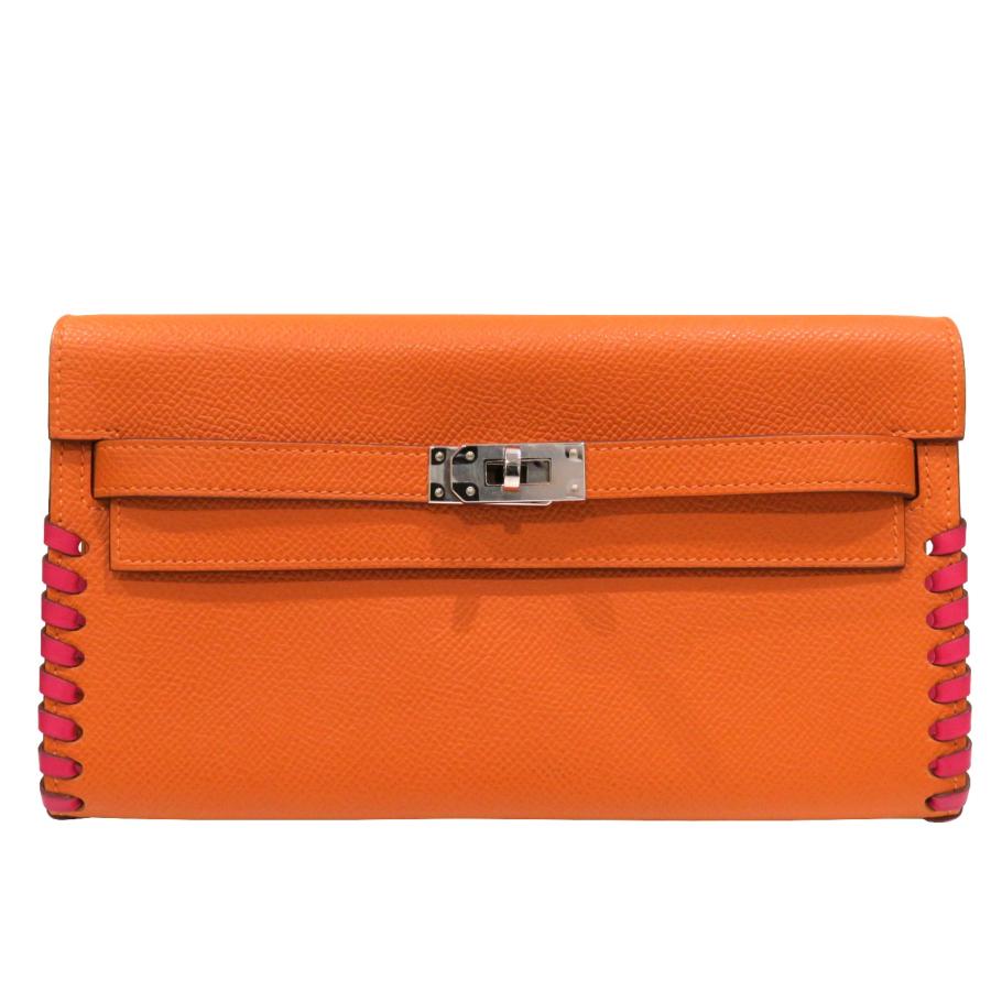 HERMES エルメス ケリー トゥーゴー ショルダーバッグ 長財布 オレンジ HERMES エルメス ケリー トゥーゴー ショルダーバッグ 長財布