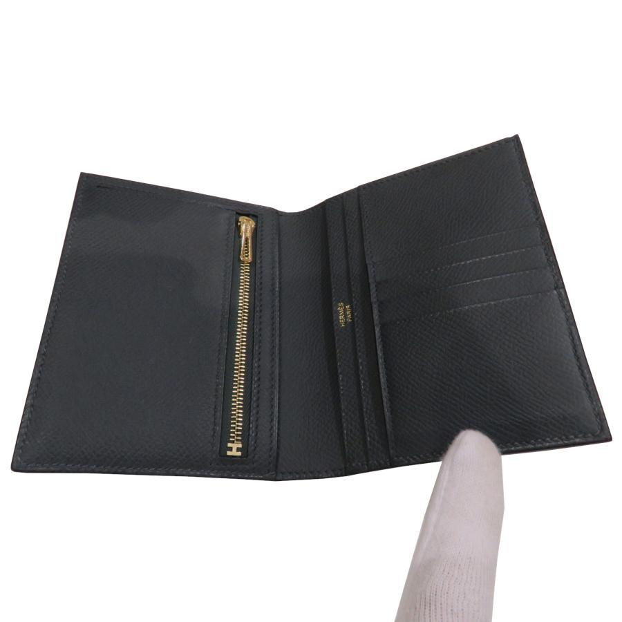 【極美品】エルメス 二つ折り財布 ベアンコンパクト ブラック エプソン 極美品】エルメス 二つ折り財布 ベアンコンパクト ブラック エプソン