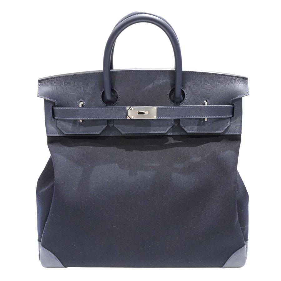 HERMES （エルメス) オータクロア40 ハンドバッグ ブルーニュイ(SV金具 