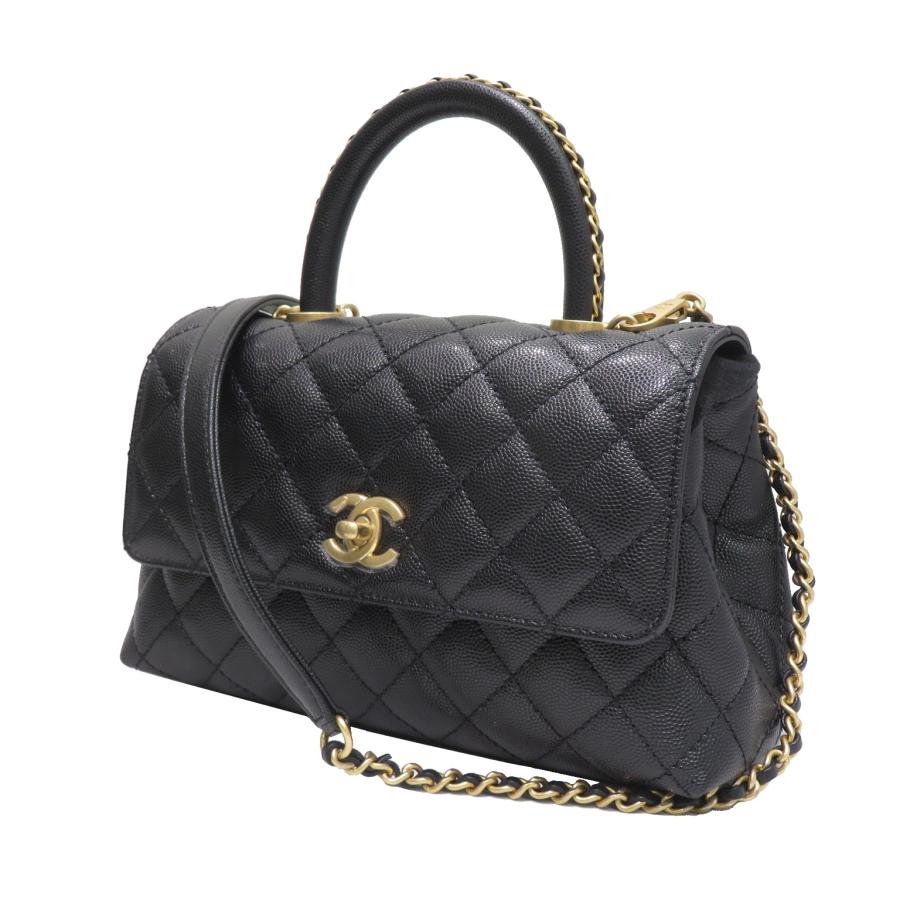 CHANEL (シャネル) ココハンドル24 2WAY ショルダーバッグ A92990 ブラックG金具 キャビアスキン 未使用｜cruru｜02