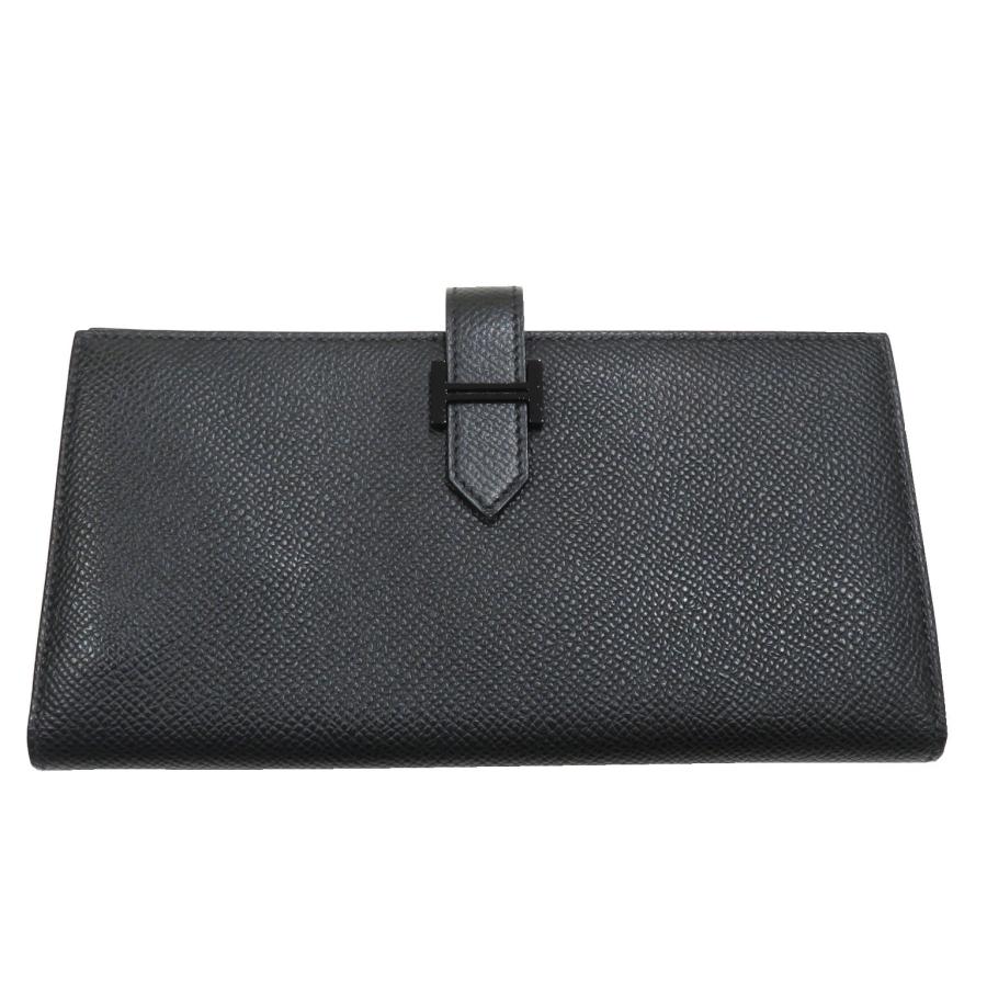 HERMES (エルメス) ベアンスフレ 財布 長財布 ソーブラック エプソン U 