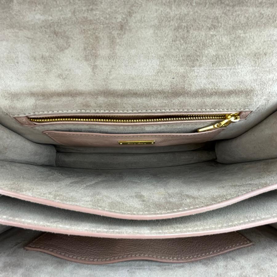 miumiu ピンクベージュ ハンドバッグ ミュウミュウマテラッセ 2WAY ビジューストラップ ピンク