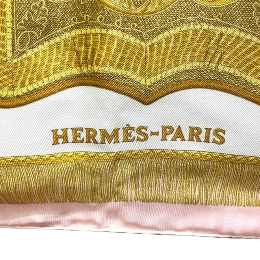 エルメス　スカーフ　シルク　ピンク×ホワイト 中古・古着通販】HERMES (エルメス) シルクスカーフ ピンク
