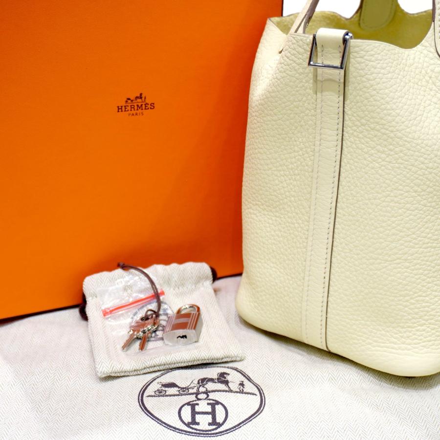 ピコタン HERMES （エルメス) ピコタンロックPM ハンドバッグ ジョーヌ 