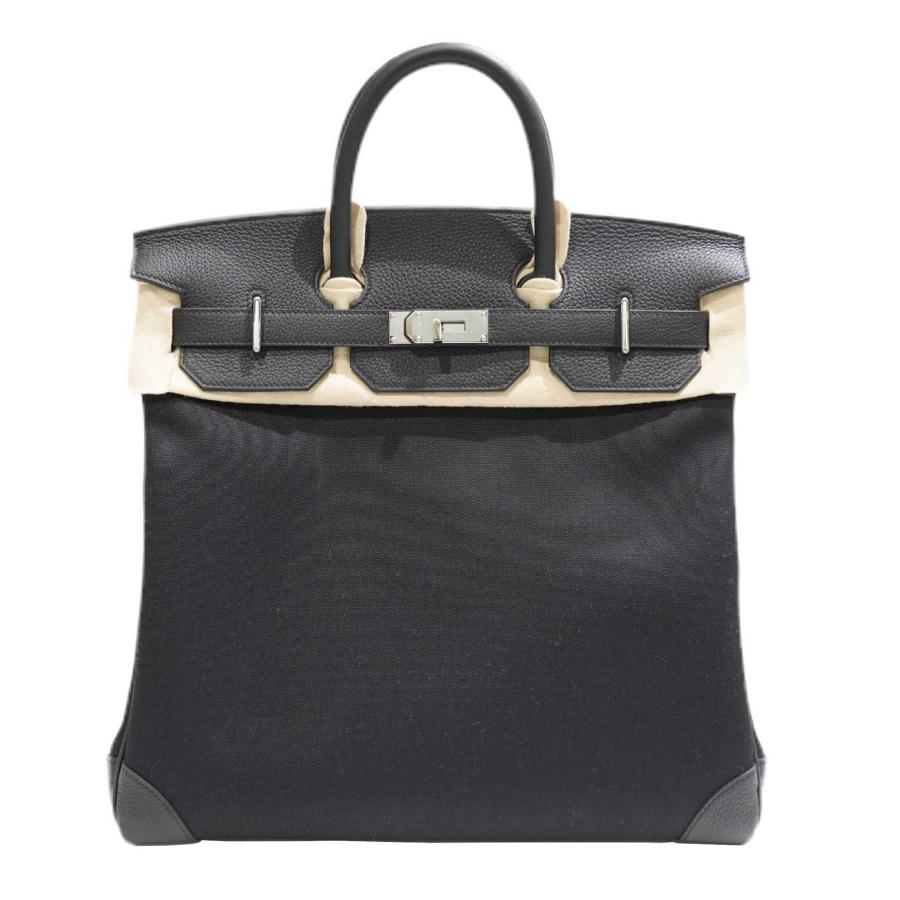 HERMES (エルメス) オータクロア40 ハンドバッグ ブラック(SV金具  