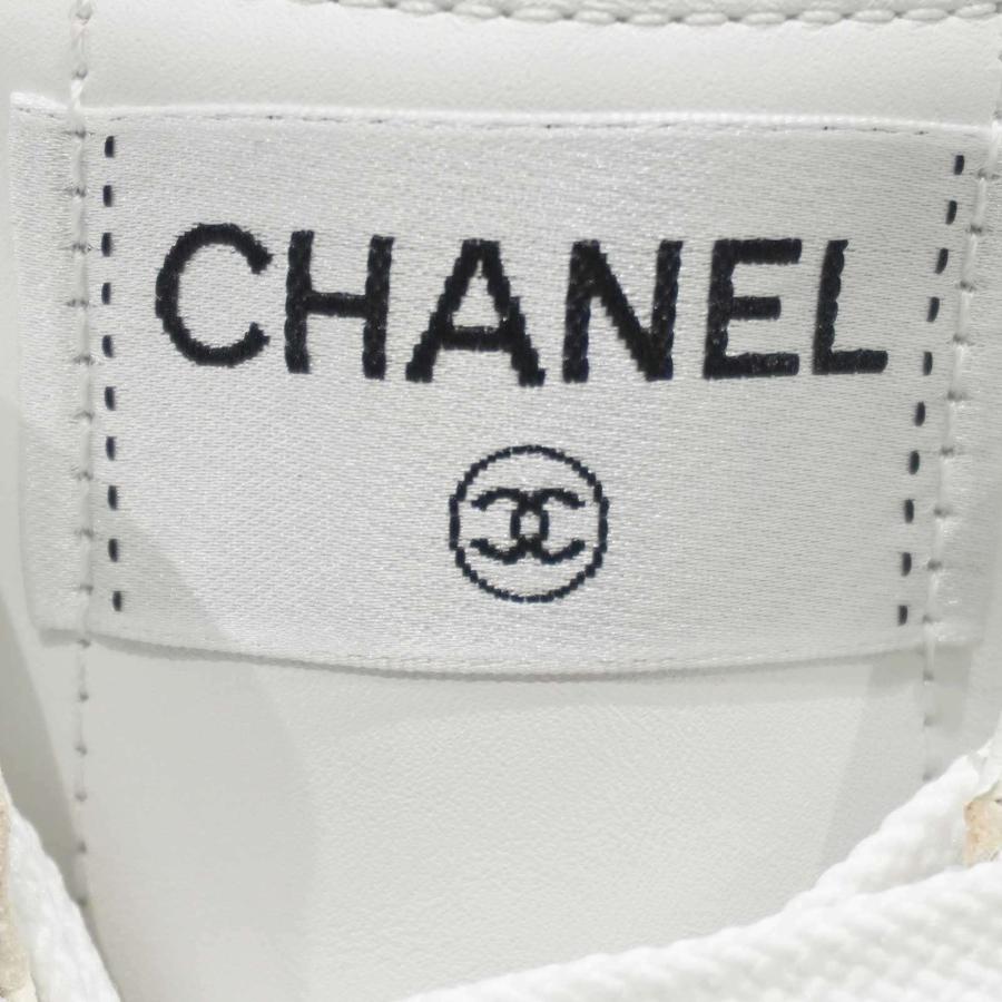 CHANEL (シャネル) ココマーク ハイカットスニーカー 靴  G45080 38(約24〜25cm) ホワイト カーフスキン 未使用 A34｜cruru｜08