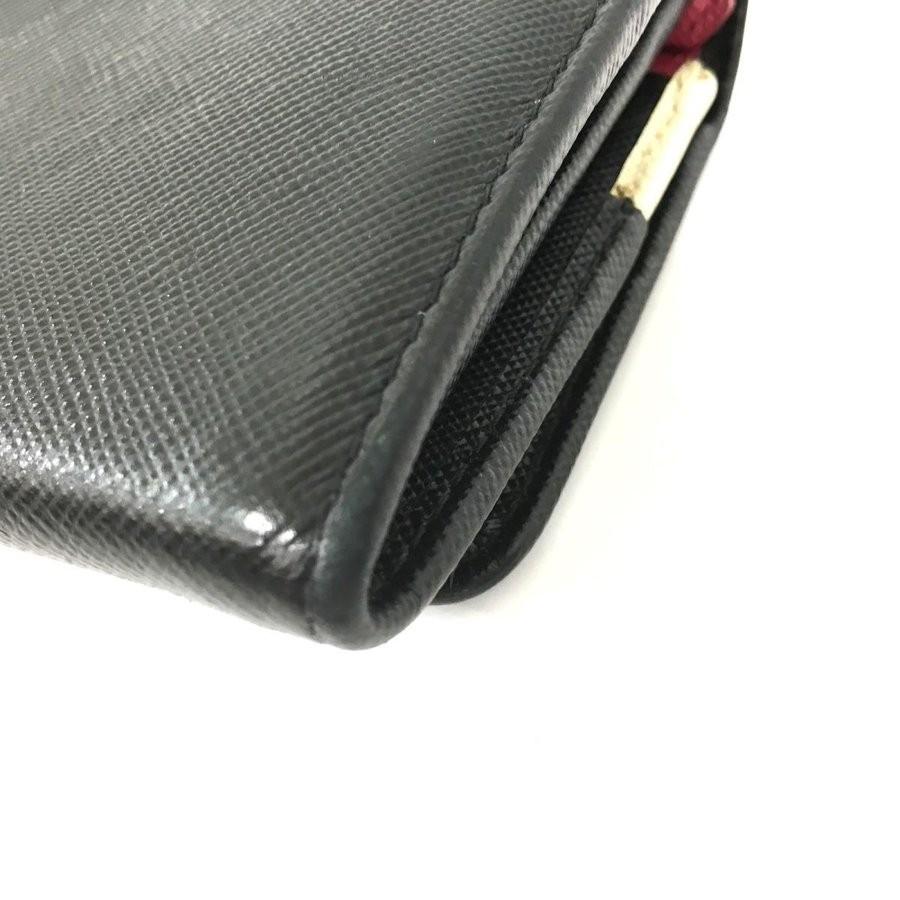 PRADA　プラダ　 二つ折り 長財布 レザー　ブラック　黒 PRADA(プラダ) 二つ折りZIP長財布 長財布 ブラック サフィアーノ
